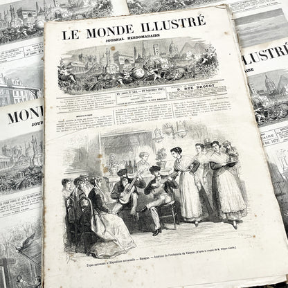 1860s - Stunning newspaper "Le monde illustré" with beautiful engravings - French newspaper from 1867 - 16 pages