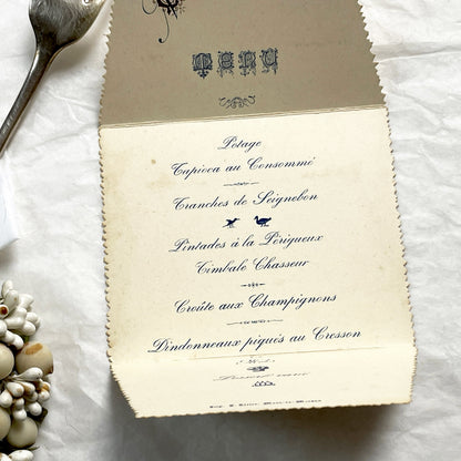 1900s - French Restaurant Menu - Vintage Culinary Document - Fine Dining Experience - Historic Meal Offering - Elegant Dinner Service