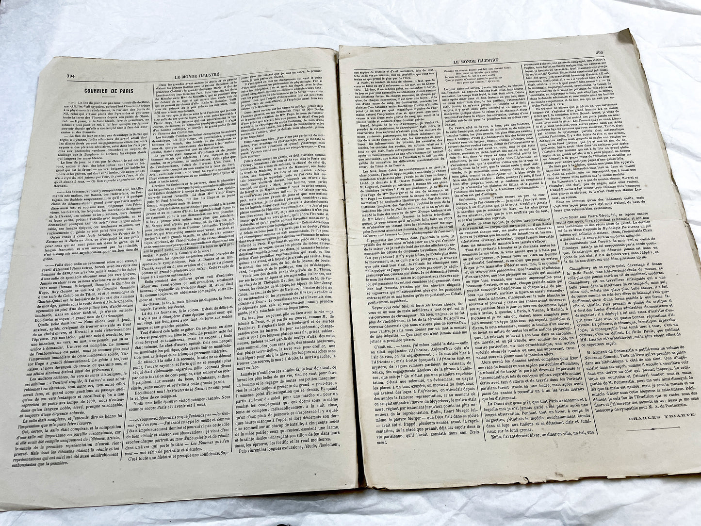 1860s - Stunning newspaper "Le monde illustré" with beautiful engravings - French newspaper from 1867 - 16 pages