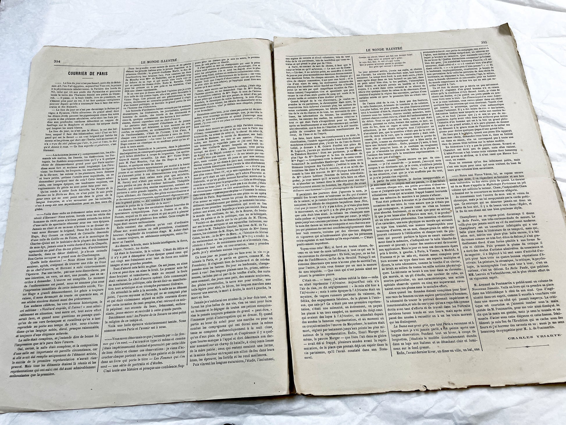 1860s - Stunning newspaper "Le monde illustré" with beautiful engravings - French newspaper from 1867 - 16 pages