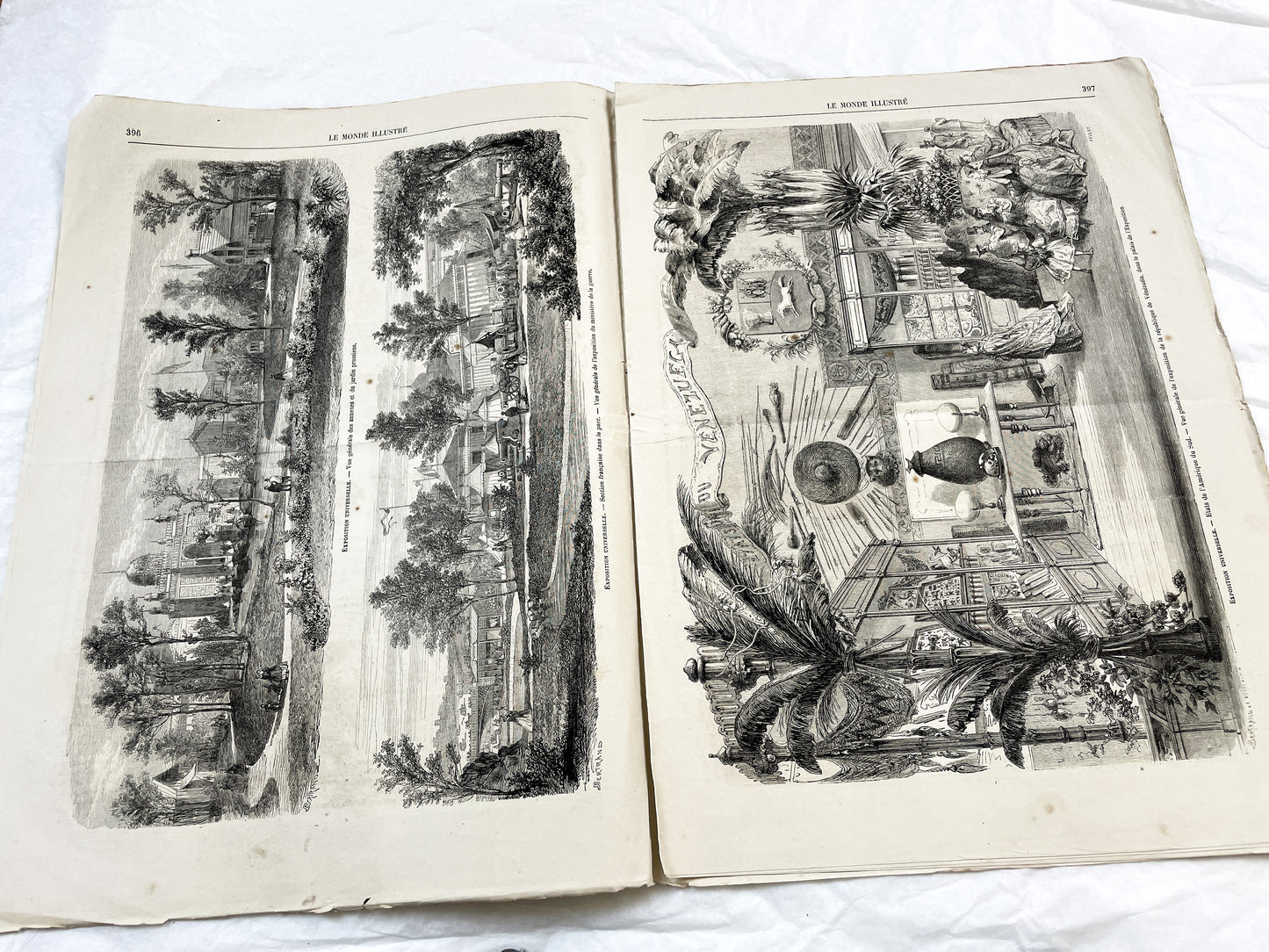 1860s - Stunning newspaper "Le monde illustré" with beautiful engravings - French newspaper from 1867 - 16 pages