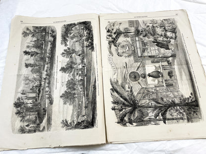 1860s - Stunning newspaper "Le monde illustré" with beautiful engravings - French newspaper from 1867 - 16 pages