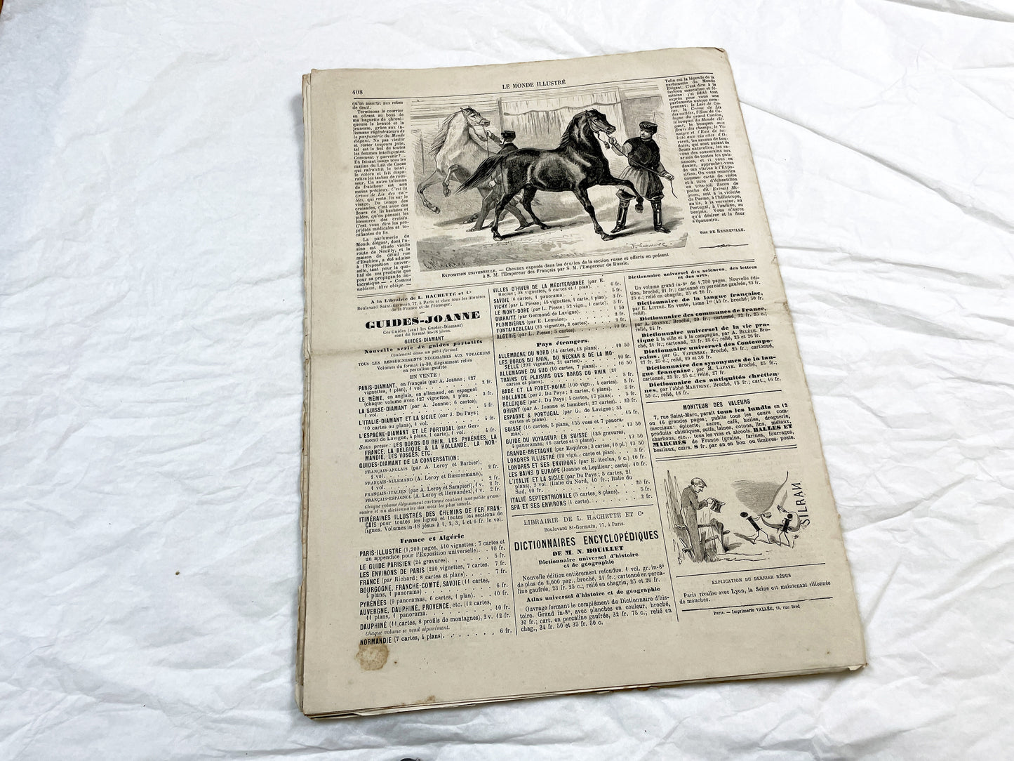 1860s - Stunning newspaper "Le monde illustré" with beautiful engravings - French newspaper from 1867 - 16 pages