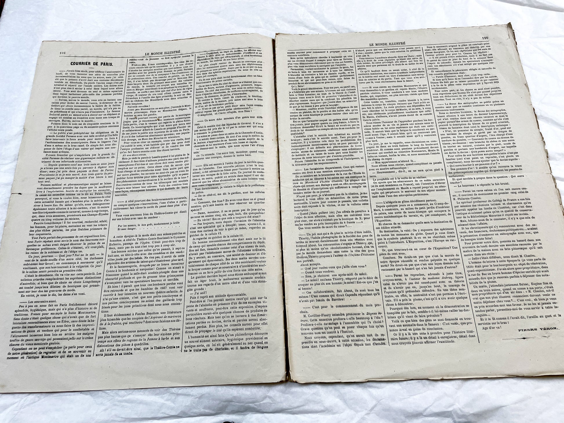 1860s - Stunning newspaper "Le monde illustré" with beautiful engravings - French newspaper from 1867 - 16 pages