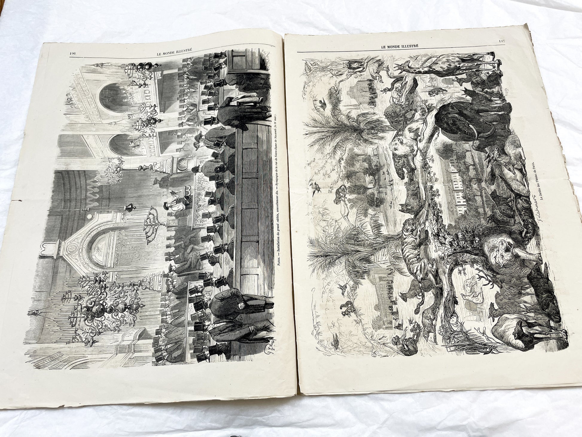 1860s - Stunning newspaper "Le monde illustré" with beautiful engravings - French newspaper from 1867 - 16 pages