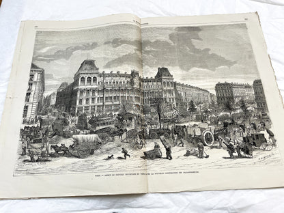 1860s - Stunning newspaper "Le monde illustré" with beautiful engravings - French newspaper from 1867 - 16 pages