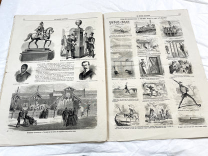 1860s - Stunning newspaper "Le monde illustré" with beautiful engravings - French newspaper from 1867 - 16 pages