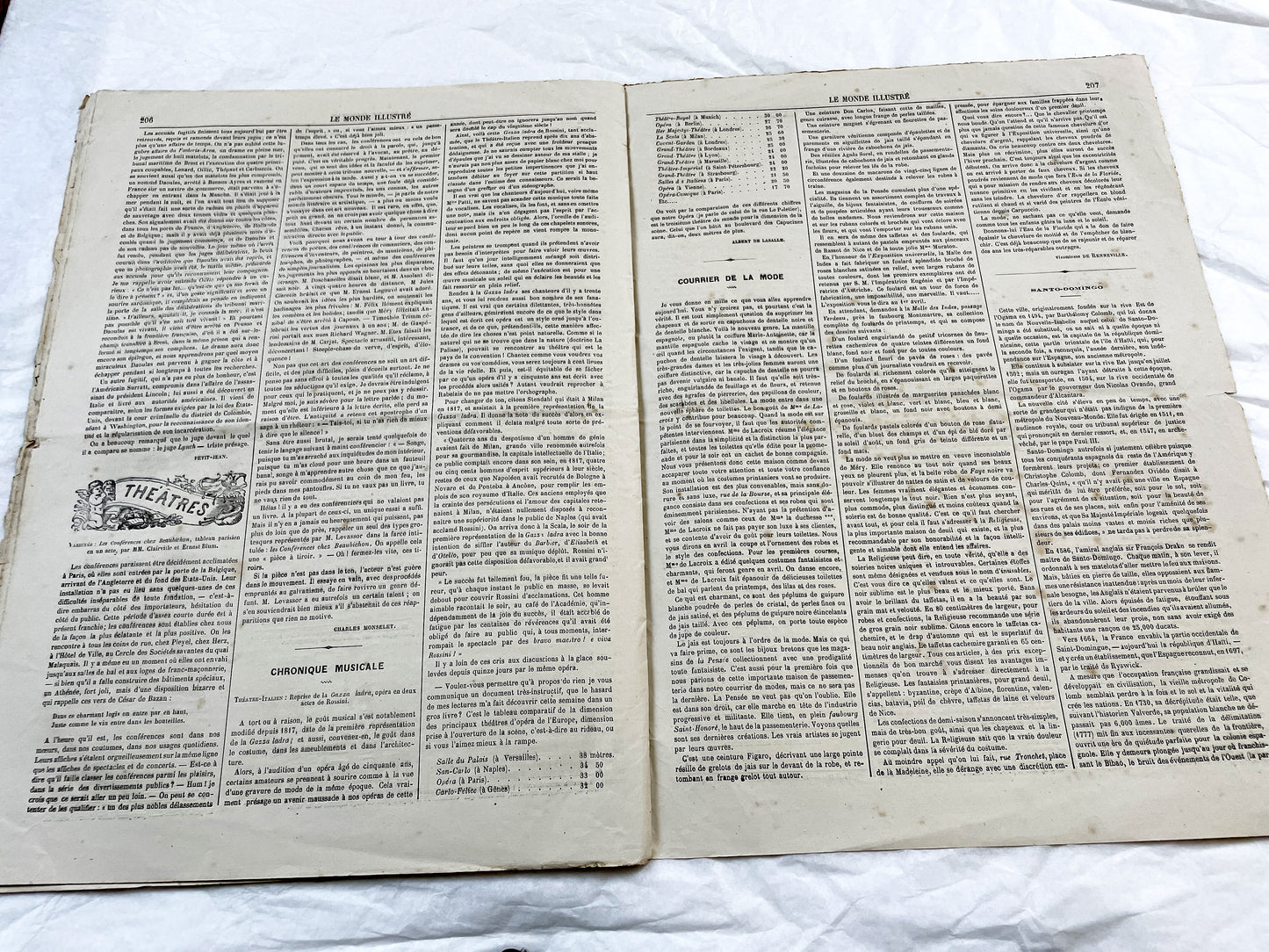 1860s - Stunning newspaper "Le monde illustré" with beautiful engravings - French newspaper from 1867 - 16 pages