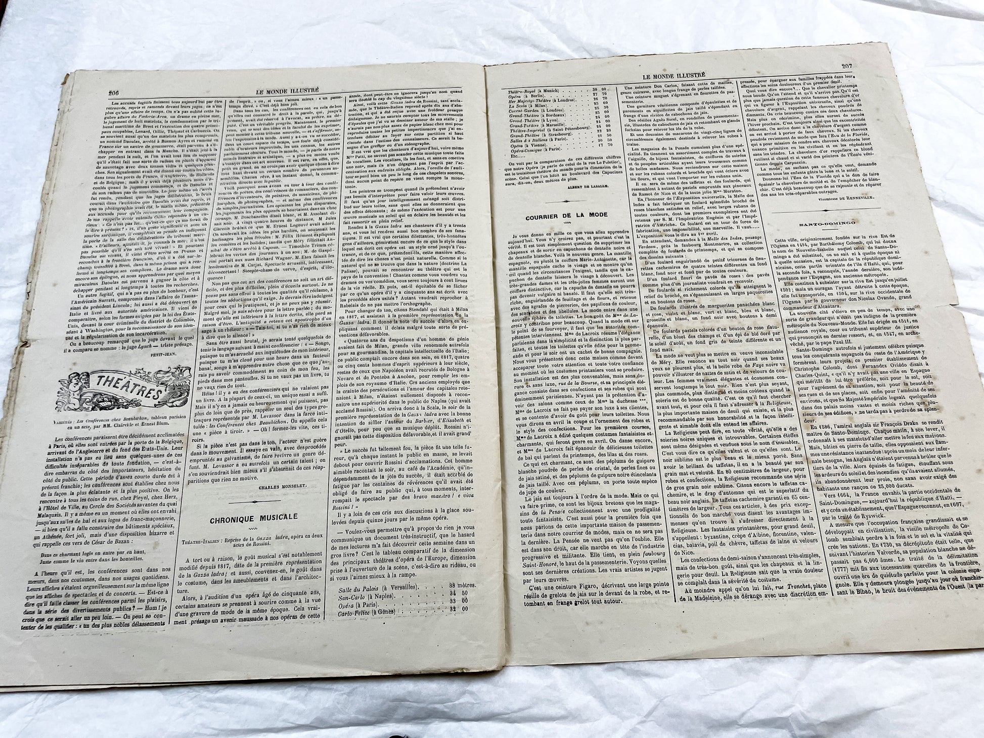 1860s - Stunning newspaper "Le monde illustré" with beautiful engravings - French newspaper from 1867 - 16 pages