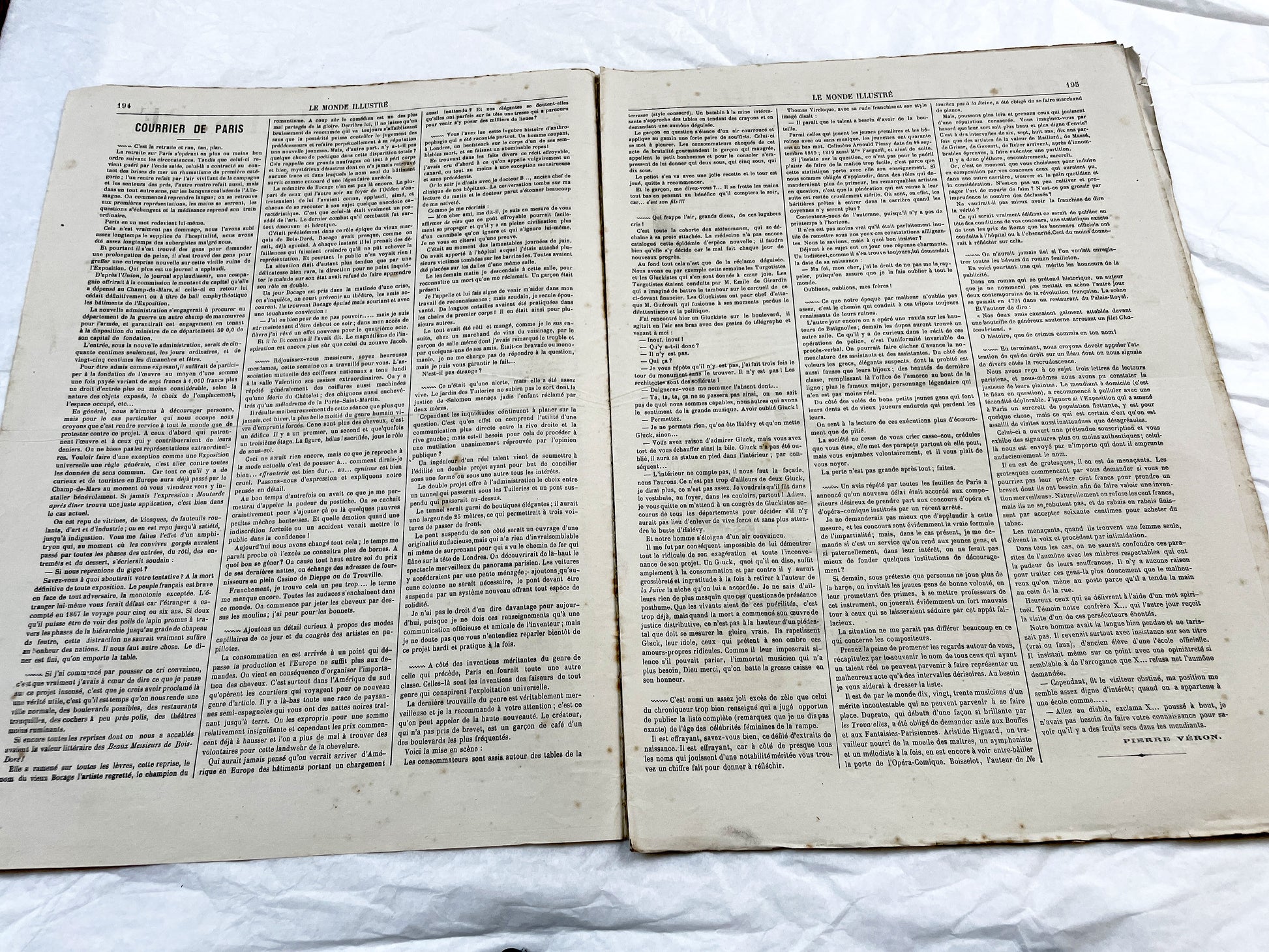 1860s - Stunning newspaper "Le monde illustré" with beautiful engravings - French newspaper from 1867 - 16 pages
