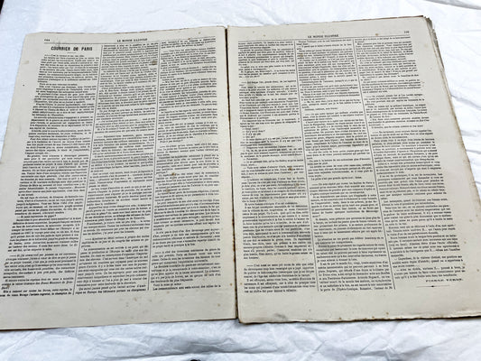 1860s - Stunning newspaper "Le monde illustré" with beautiful engravings - French newspaper from 1867 - 16 pages