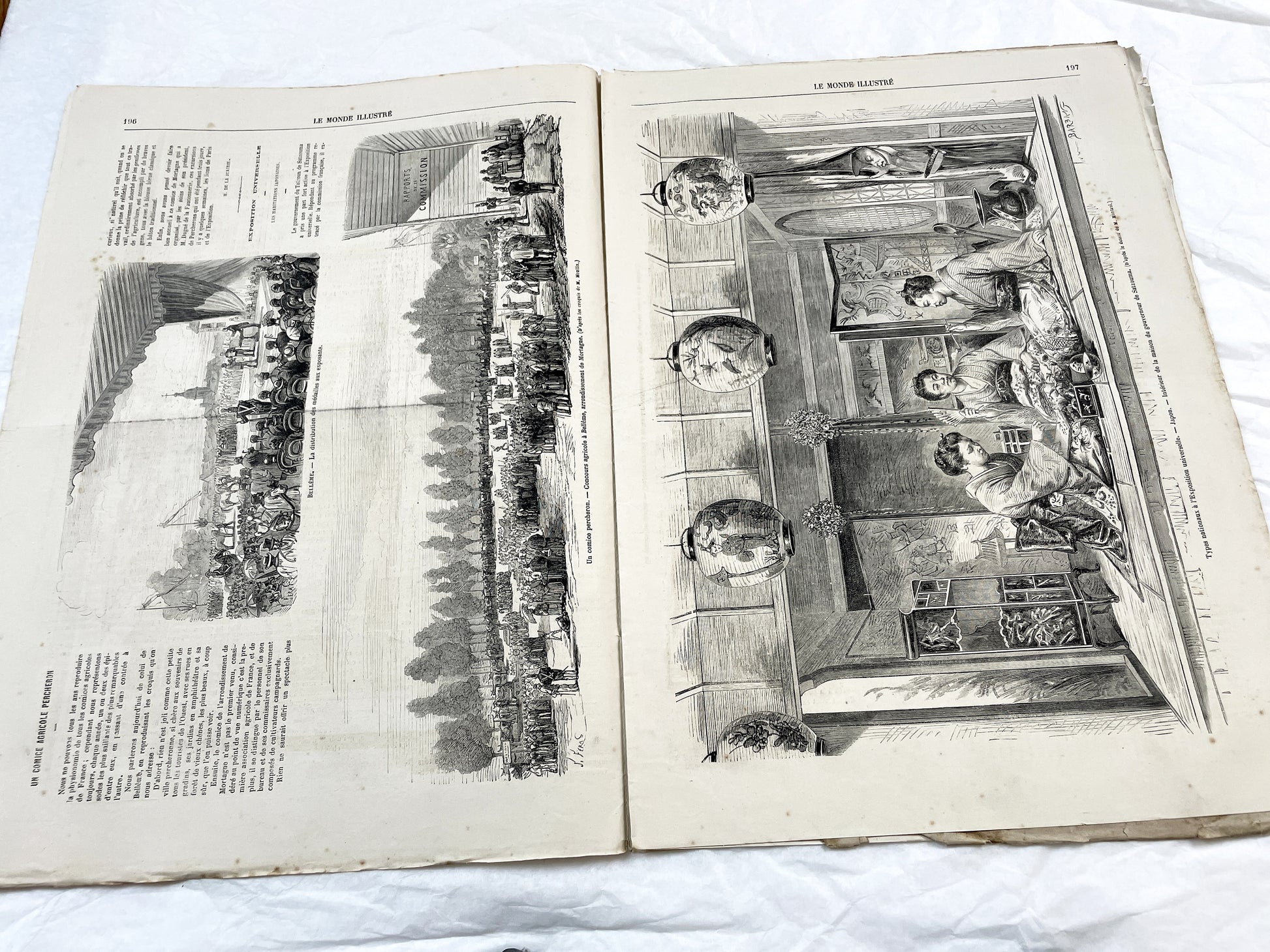 1860s - Stunning newspaper "Le monde illustré" with beautiful engravings - French newspaper from 1867 - 16 pages