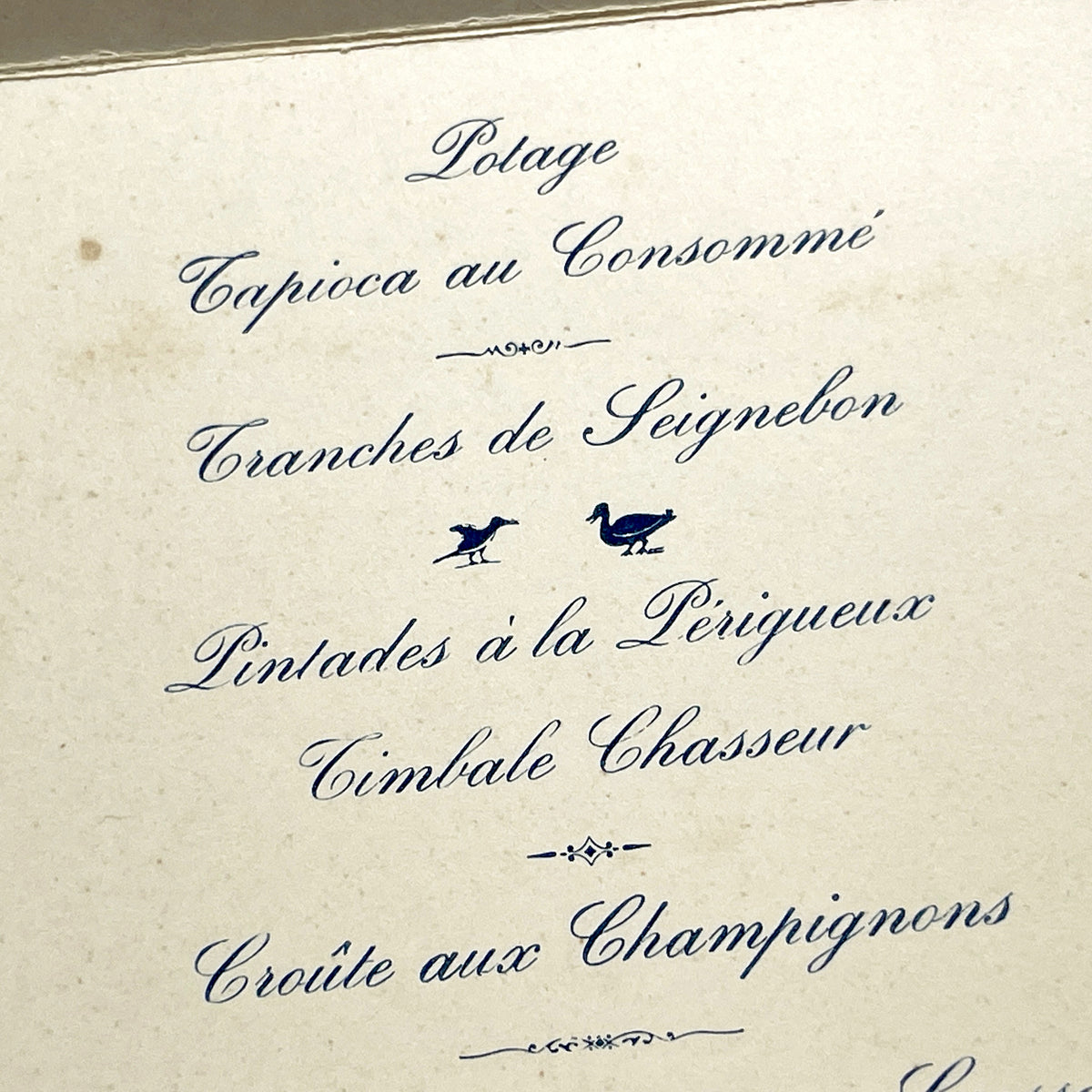 1900s - French Restaurant Menu - Vintage Culinary Document - Fine Dining Experience - Historic Meal Offering - Elegant Dinner Service