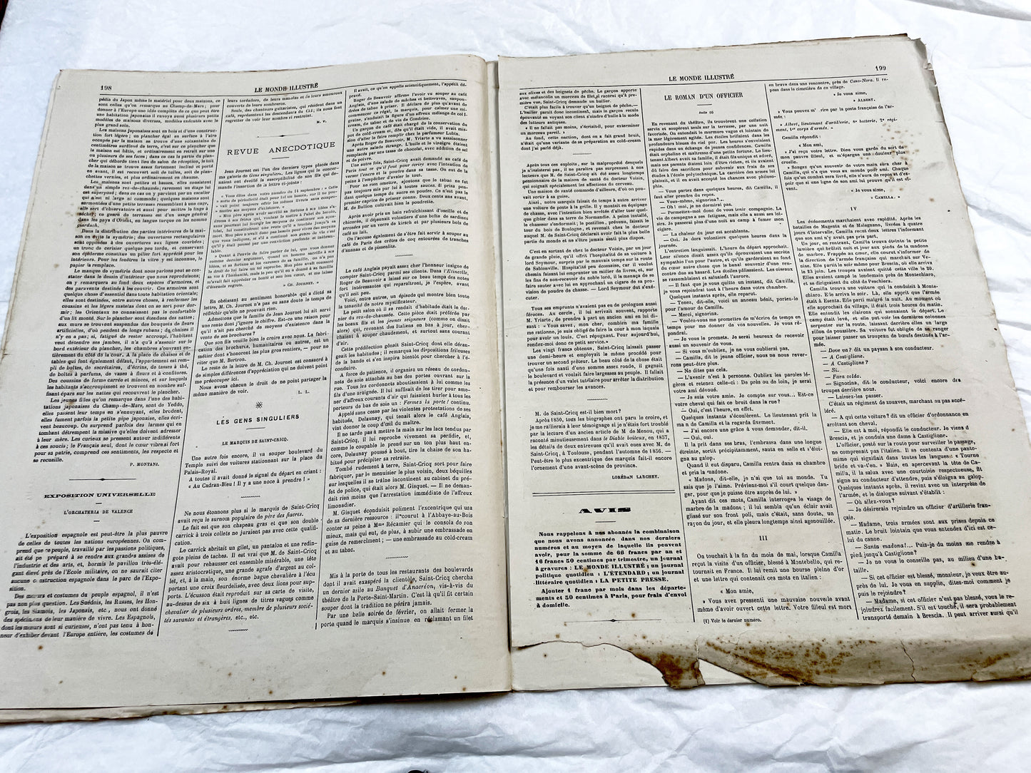 1860s - Stunning newspaper "Le monde illustré" with beautiful engravings - French newspaper from 1867 - 16 pages