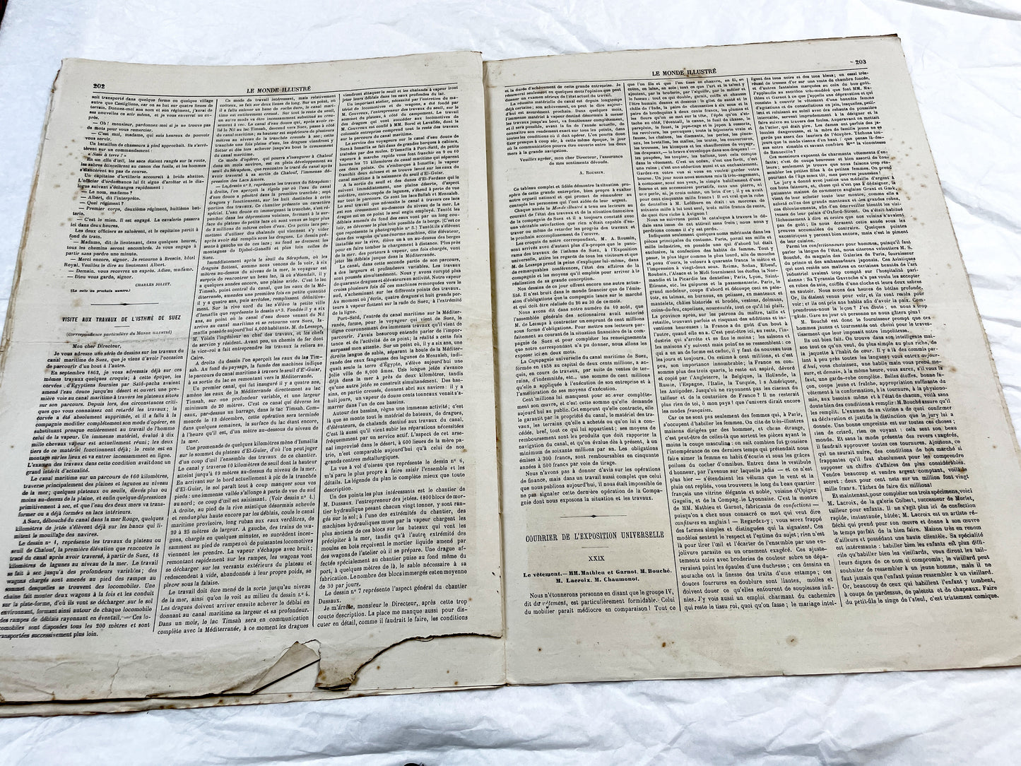 1860s - Stunning newspaper "Le monde illustré" with beautiful engravings - French newspaper from 1867 - 16 pages