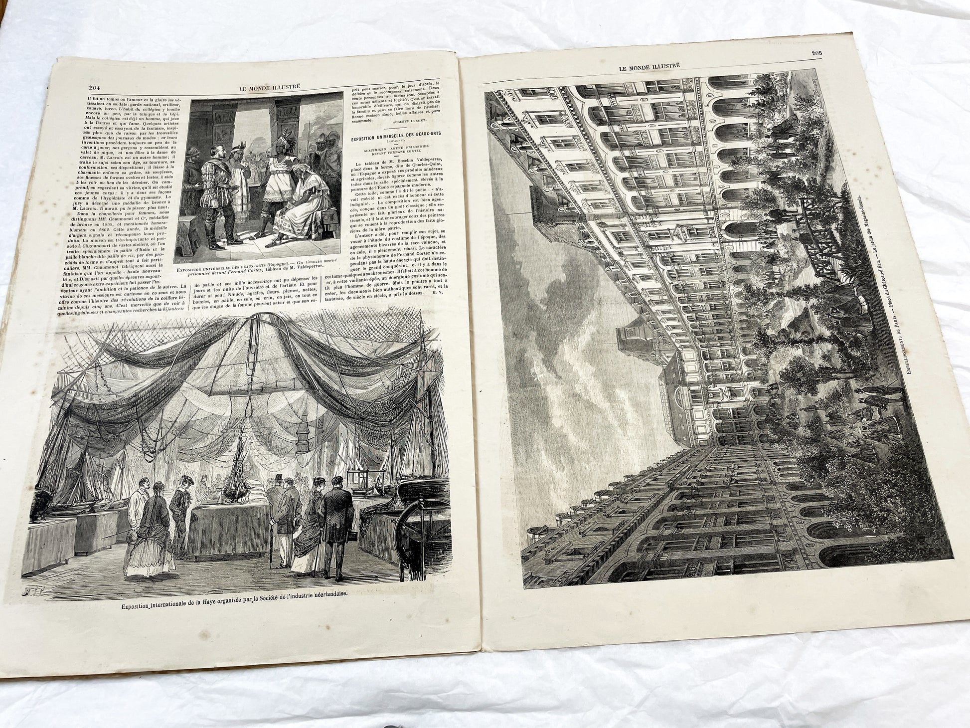 1860s - Stunning newspaper "Le monde illustré" with beautiful engravings - French newspaper from 1867 - 16 pages