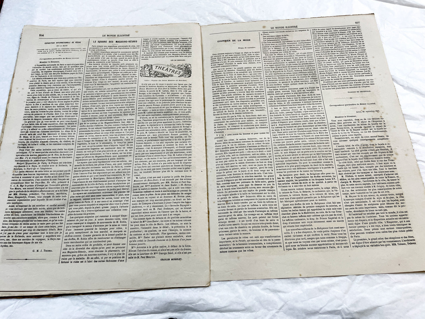 1860s - Stunning newspaper "Le monde illustré" with beautiful engravings - French newspaper from 1867 - 16 pages