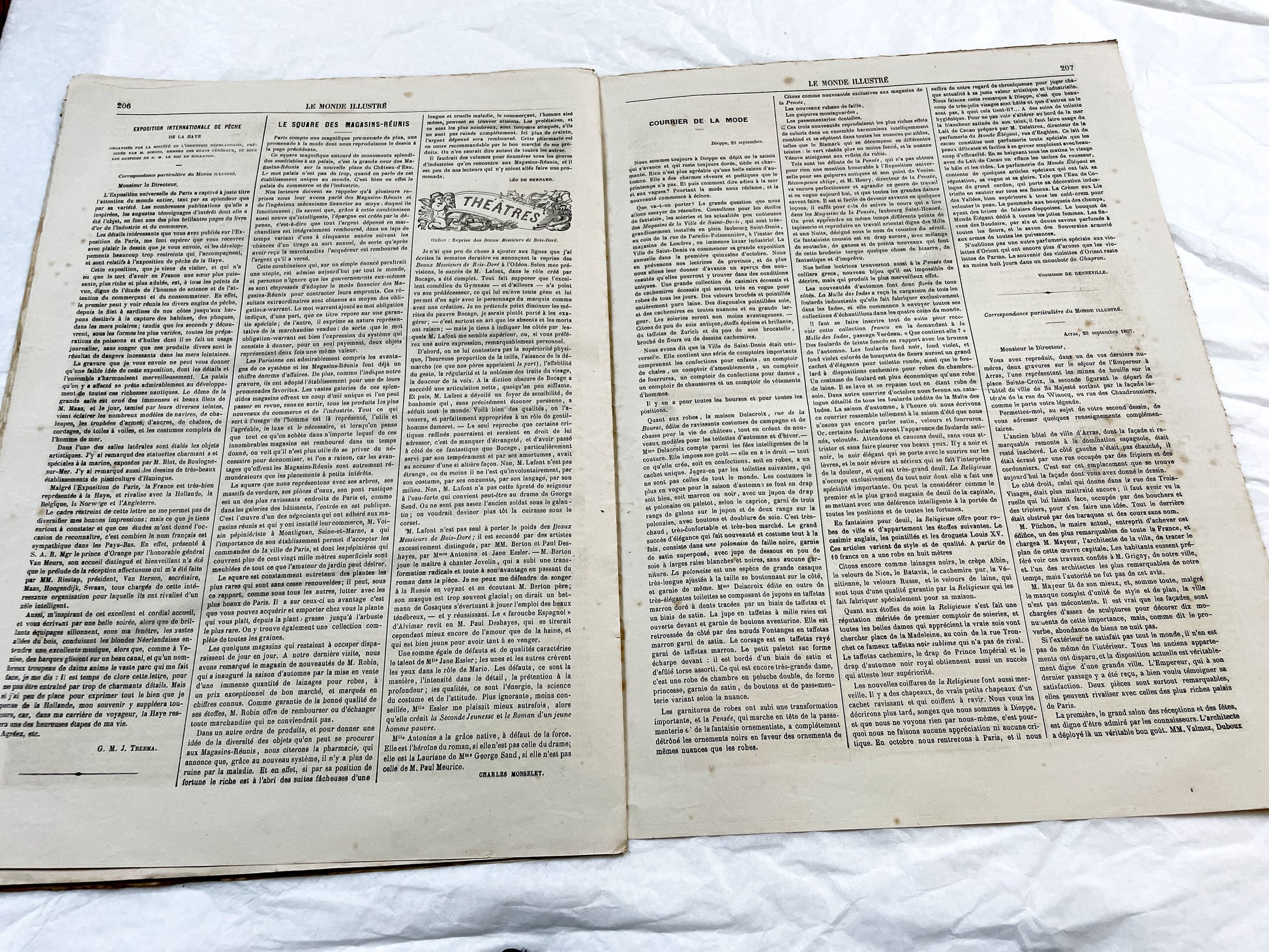 1860s - Stunning newspaper "Le monde illustré" with beautiful engravings - French newspaper from 1867 - 16 pages