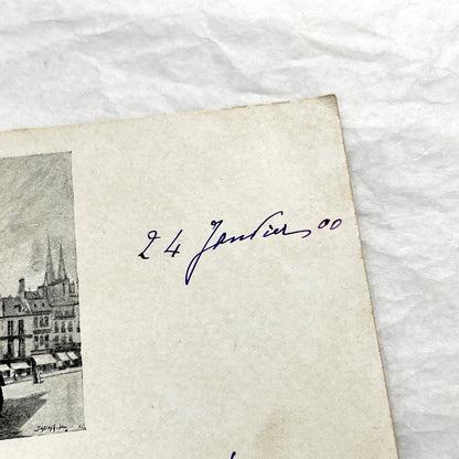 1900s - Vintage Handwritten French Menu Card - Elegant Dining Document - Classic Cuisine - Historic Culinary Artifact