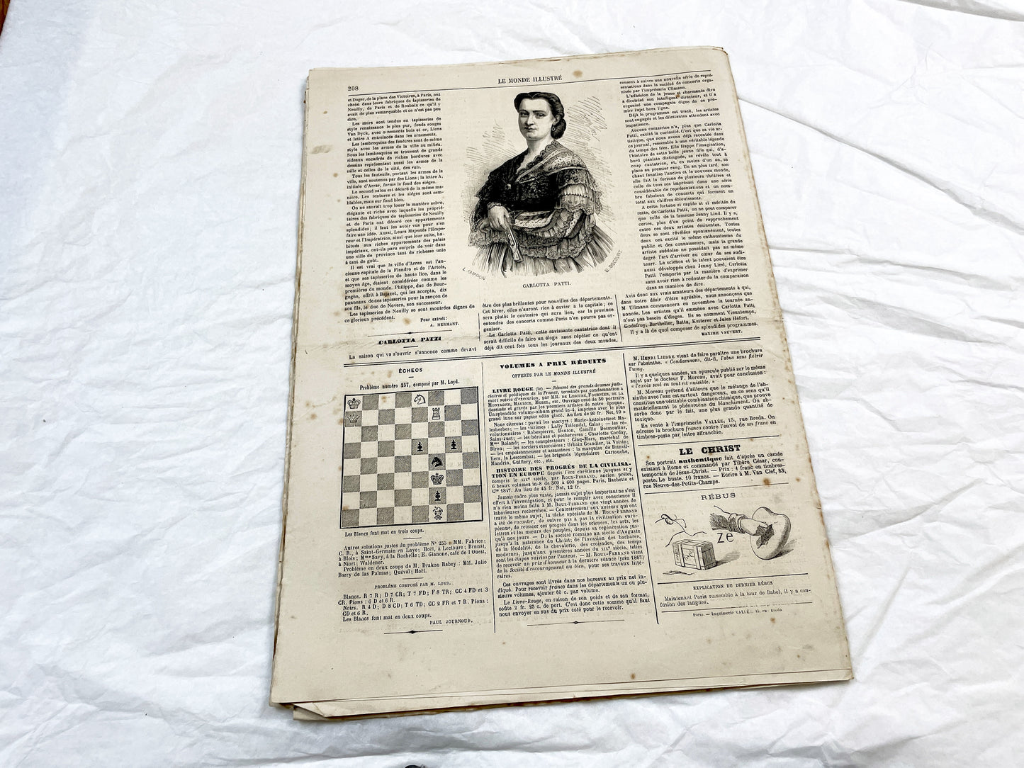 1860s - Stunning newspaper "Le monde illustré" with beautiful engravings - French newspaper from 1867 - 16 pages