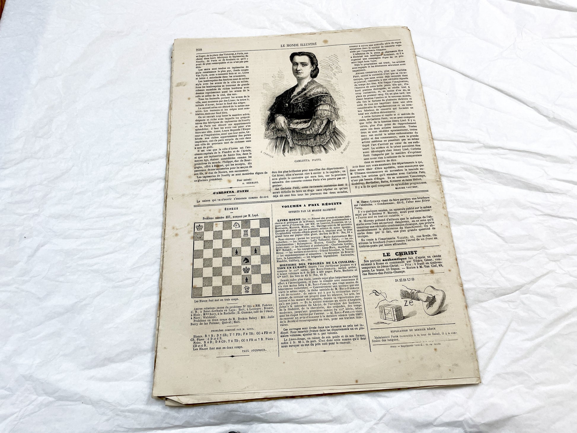 1860s - Stunning newspaper "Le monde illustré" with beautiful engravings - French newspaper from 1867 - 16 pages