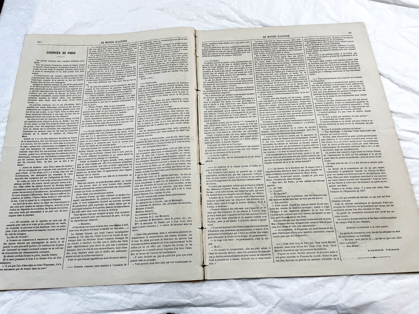 1860s - Stunning newspaper "Le monde illustré" with beautiful engravings - French newspaper from 1867 - 16 pages