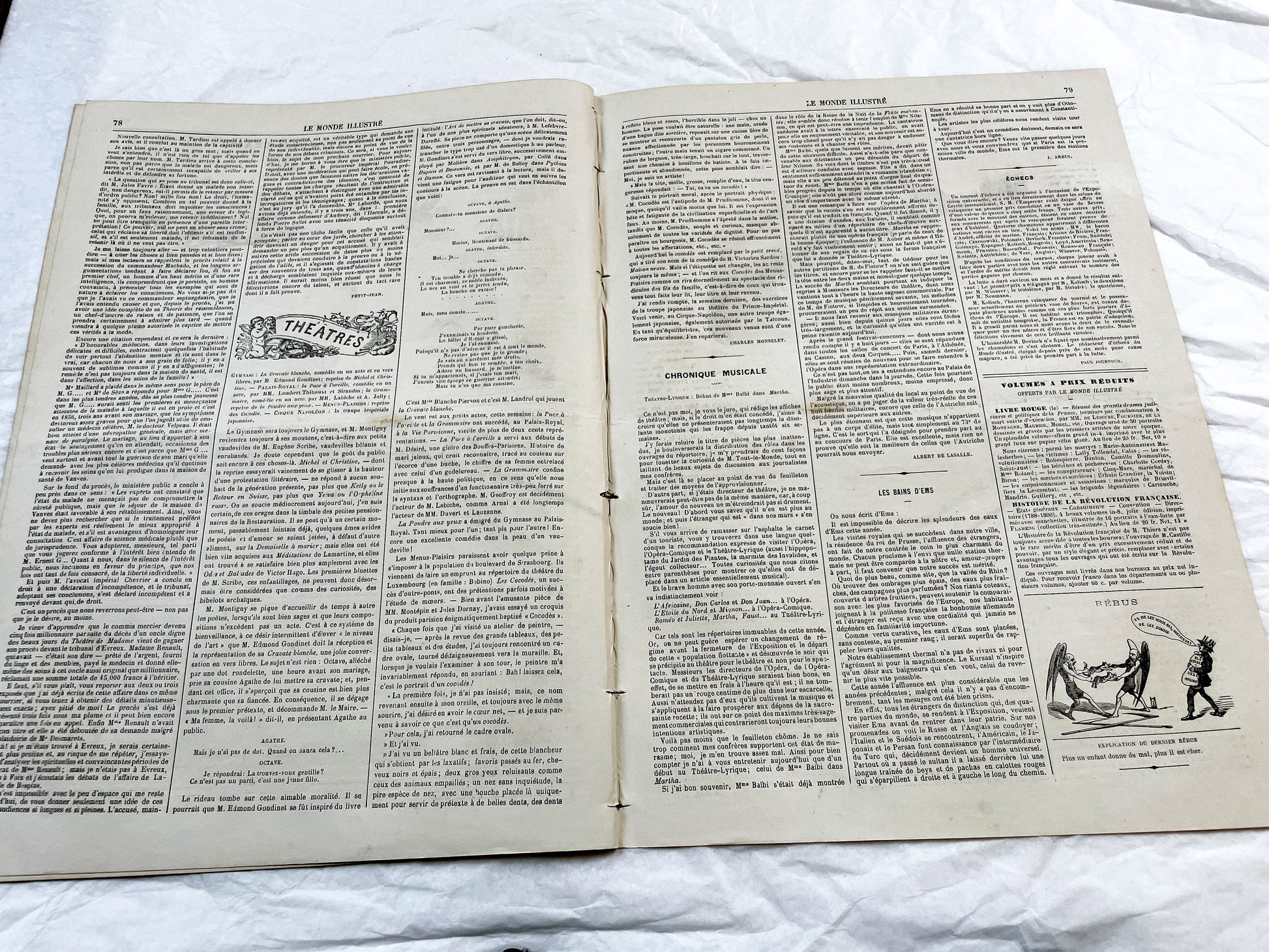 1860s - Stunning newspaper "Le monde illustré" with beautiful engravings - French newspaper from 1867 - 16 pages