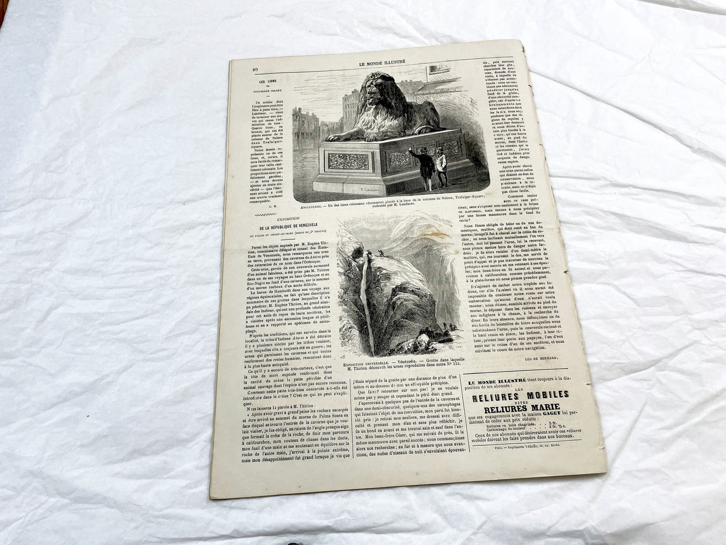 1860s - Stunning newspaper "Le monde illustré" with beautiful engravings - French newspaper from 1867 - 16 pages