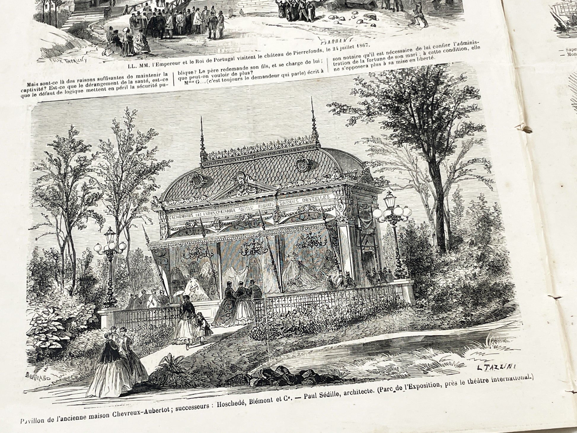 1860s - Stunning newspaper "Le monde illustré" with beautiful engravings - French newspaper from 1867 - 16 pages