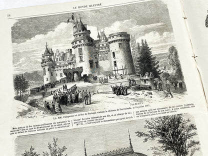 1860s - Stunning newspaper "Le monde illustré" with beautiful engravings - French newspaper from 1867 - 16 pages