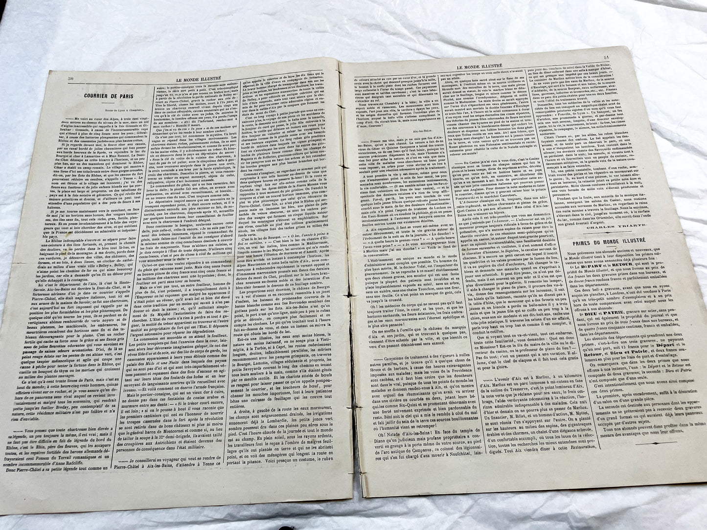 1860s - Stunning newspaper "Le monde illustré" with beautiful engravings - French newspaper from 1867 - 16 pages