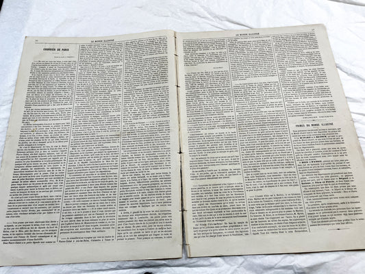 1860s - Stunning newspaper "Le monde illustré" with beautiful engravings - French newspaper from 1867 - 16 pages
