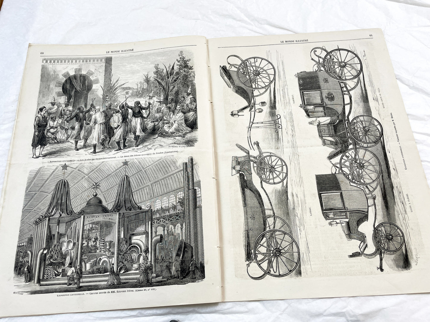 1860s - Stunning newspaper "Le monde illustré" with beautiful engravings - French newspaper from 1867 - 16 pages
