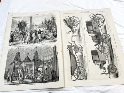 1860s - Stunning newspaper "Le monde illustré" with beautiful engravings - French newspaper from 1867 - 16 pages
