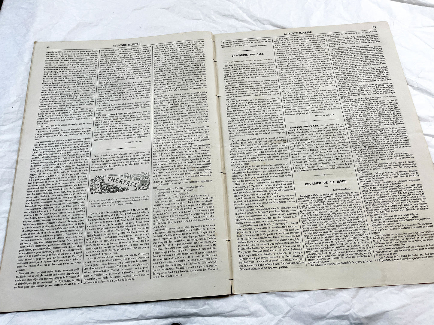 1860s - Stunning newspaper "Le monde illustré" with beautiful engravings - French newspaper from 1867 - 16 pages