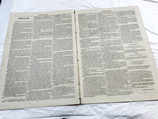 1860s - Stunning newspaper "Le monde illustré" with beautiful engravings - French newspaper from 1867 - 16 pages