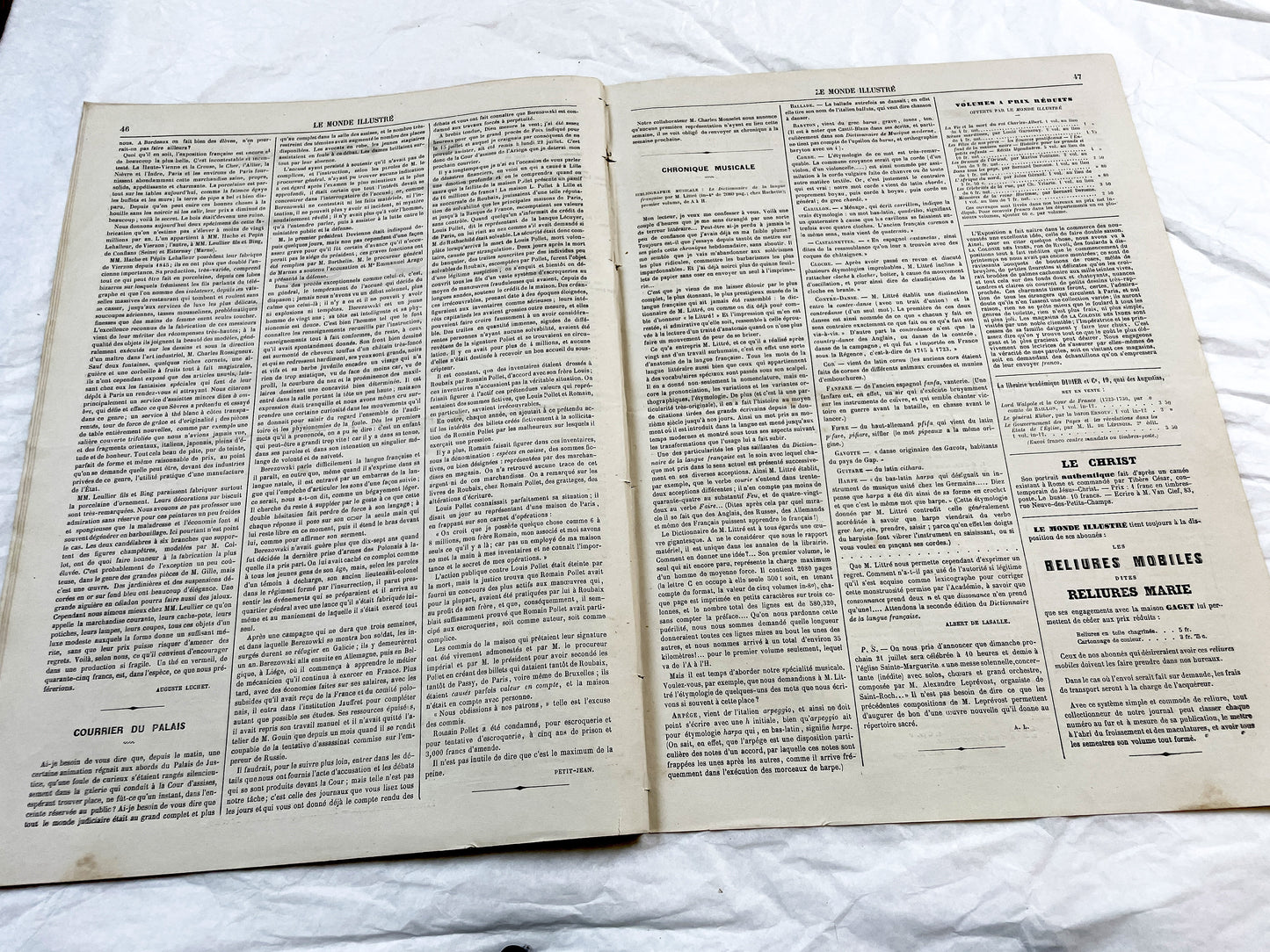 1860s - Stunning newspaper "Le monde illustré" with beautiful engravings - French newspaper from 1867 - 16 pages