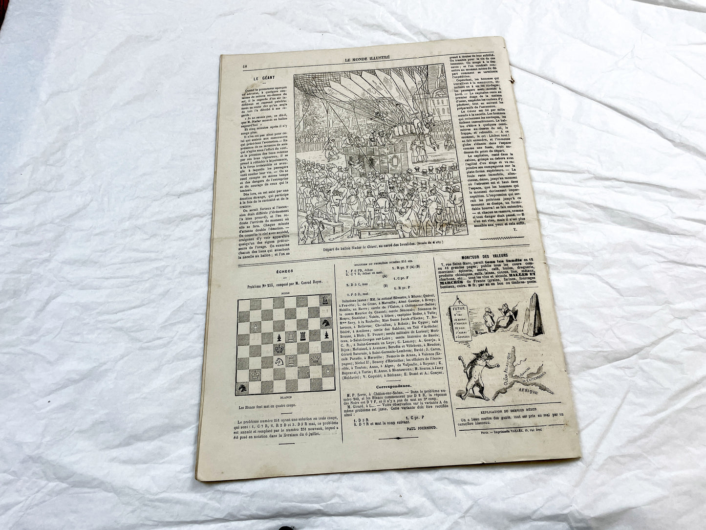 1860s - Stunning newspaper "Le monde illustré" with beautiful engravings - French newspaper from 1867 - 16 pages