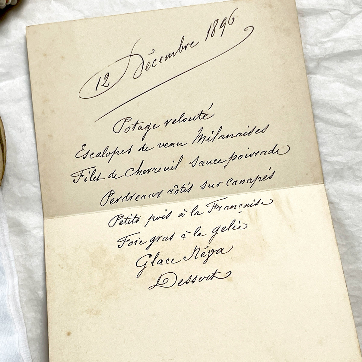 Late 19th - Exquisite French Menu Card - Elegant Handwritten Dining Experience - Formal Dinner - Decadent Cuisine - Historical Gastronomy