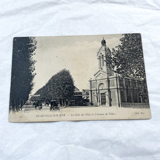 1900s - Deauville-Sur-Mer Postcard - Vintage French Seaside Resort Scene - La Salle des Fêtes - Avenue de Villers - Historic Photo