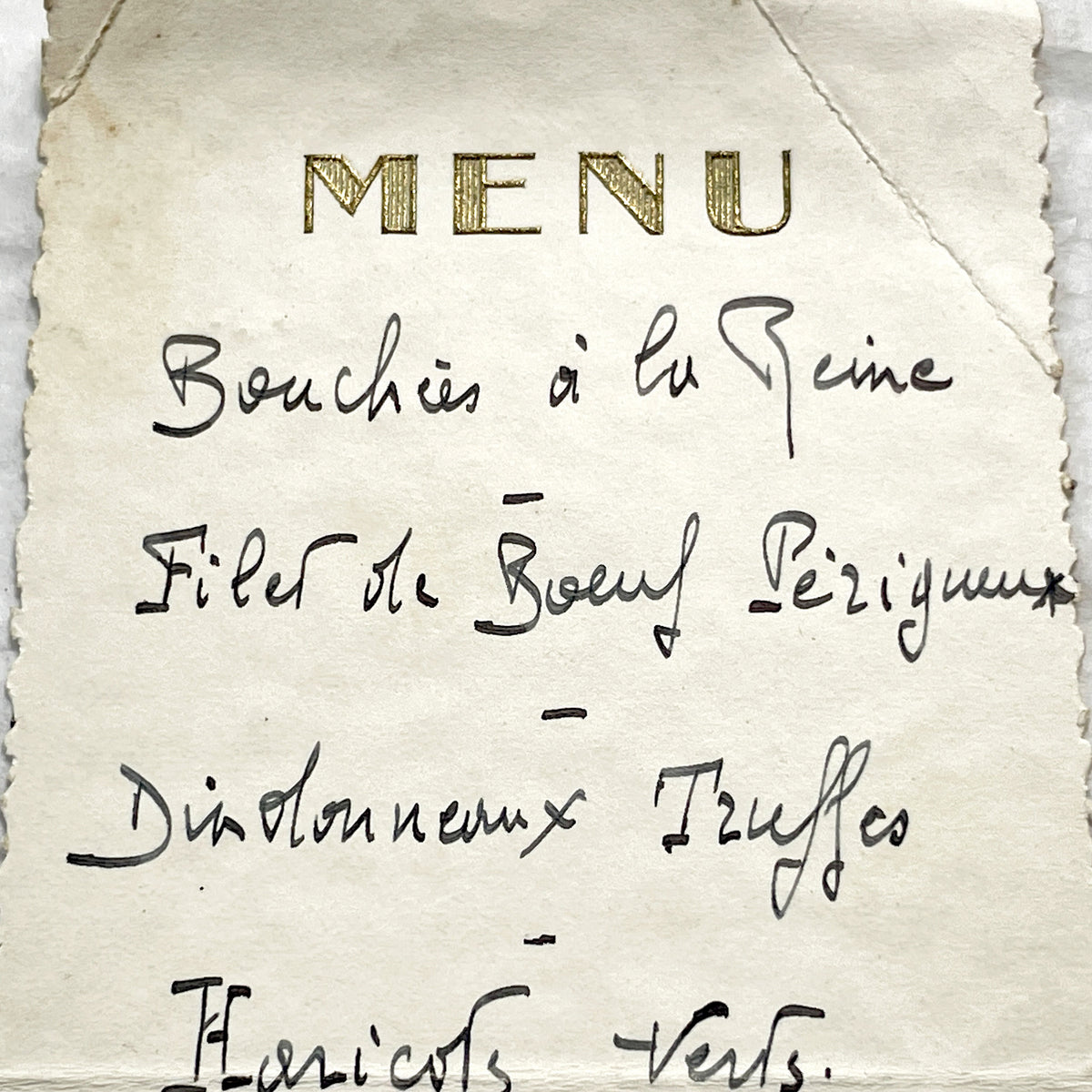 1930s - Vintage French Anniversary Menu - Elegant Hand-Written Dinner - Classic Cuisine - Historical Culinary Document - May 8, 1938