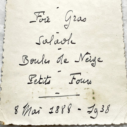 1930s - Vintage French Anniversary Menu - Elegant Hand-Written Dinner - Classic Cuisine - Historical Culinary Document - May 8, 1938