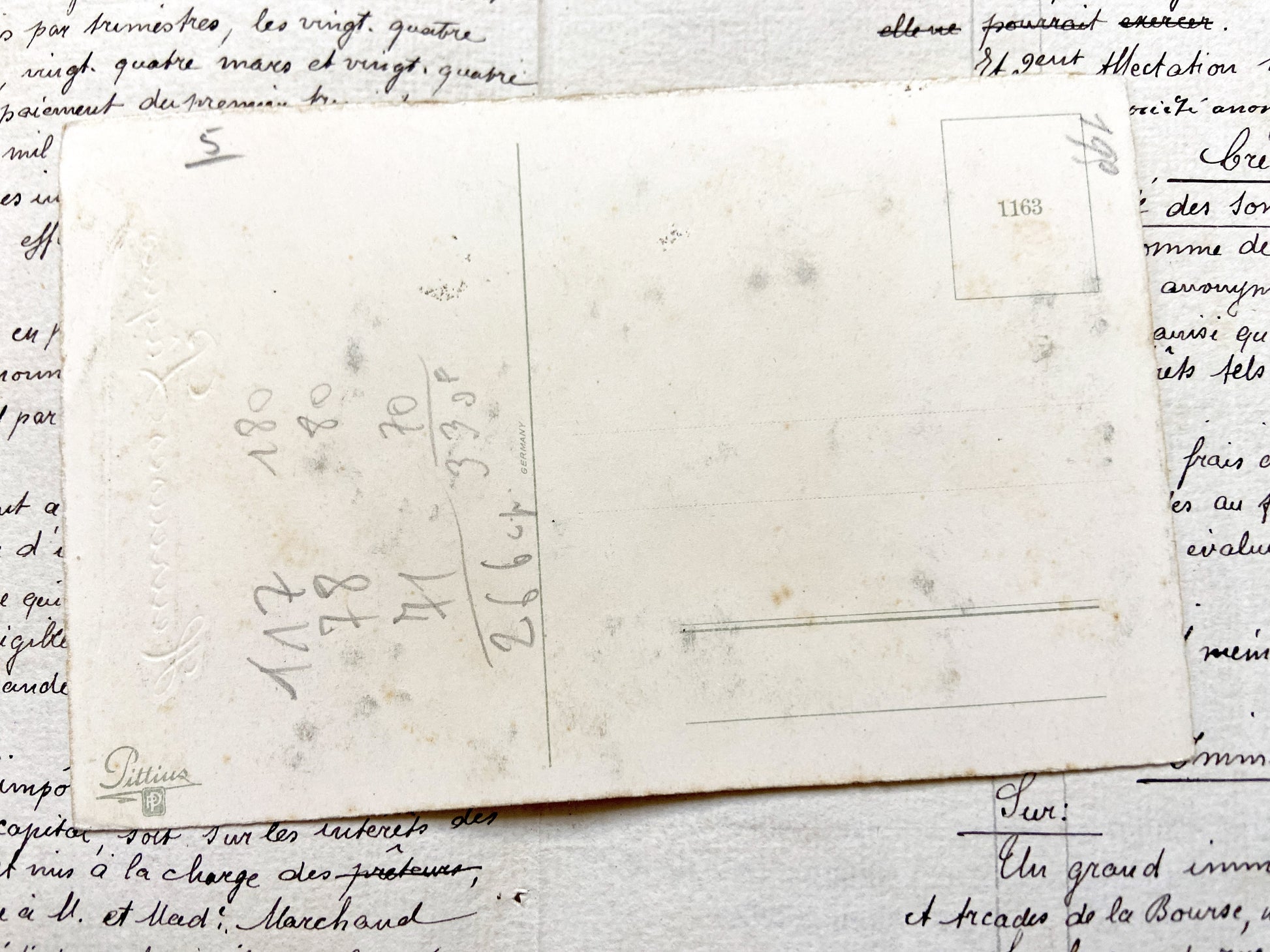 1920s - Vintage Easter Postcard - French Greeting - Glitter Embellished Floral Design - Antique Holiday Collectible Card - Spring Floral Art