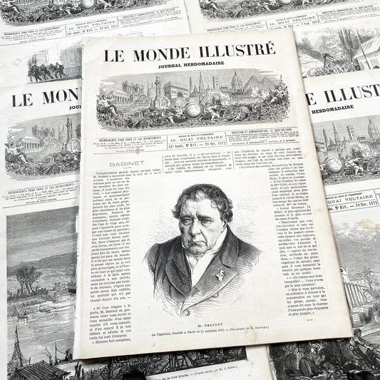 1870s - Stunning newspaper "Le monde illustré" with beautiful engravings - French newspaper from 1872 - 16 pages