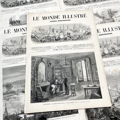 1870s - Stunning newspaper "Le monde illustré" with beautiful engravings - French newspaper from 1872 - 16 pages