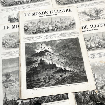 1870s - Stunning newspaper "Le monde illustré" with beautiful engravings - French newspaper from 1872 - 16 pages