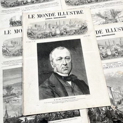 1870s - Stunning newspaper "Le monde illustré" with beautiful engravings - French newspaper from 1872 - 16 pages