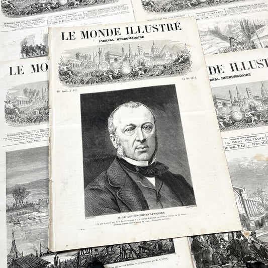 1870s - Stunning newspaper "Le monde illustré" with beautiful engravings - French newspaper from 1872 - 16 pages