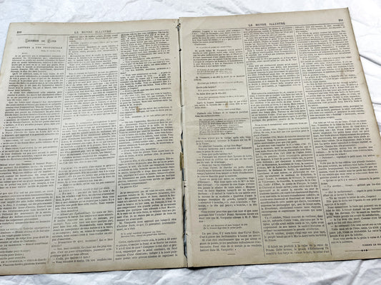 1870s - Stunning newspaper "Le monde illustré" with beautiful engravings - French newspaper from 1872 - 16 pages