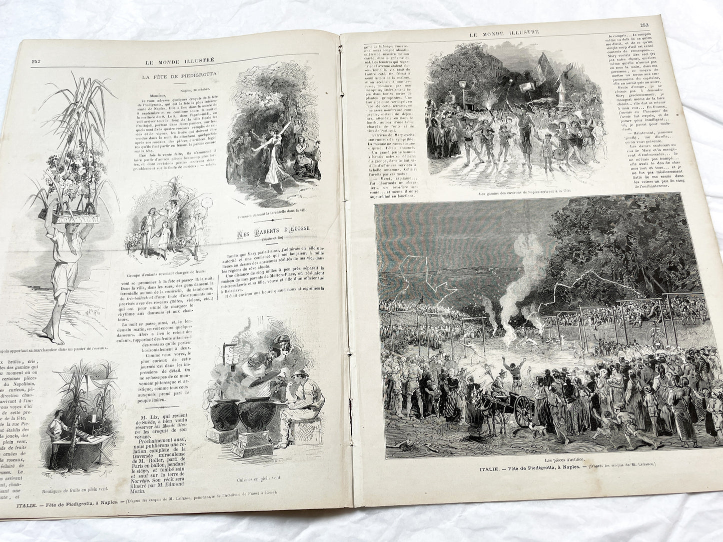 1870s - Stunning newspaper "Le monde illustré" with beautiful engravings - French newspaper from 1872 - 16 pages